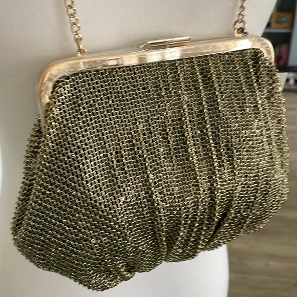 Zara gold & green shimmery chainmail bag - Picture 4 of 12